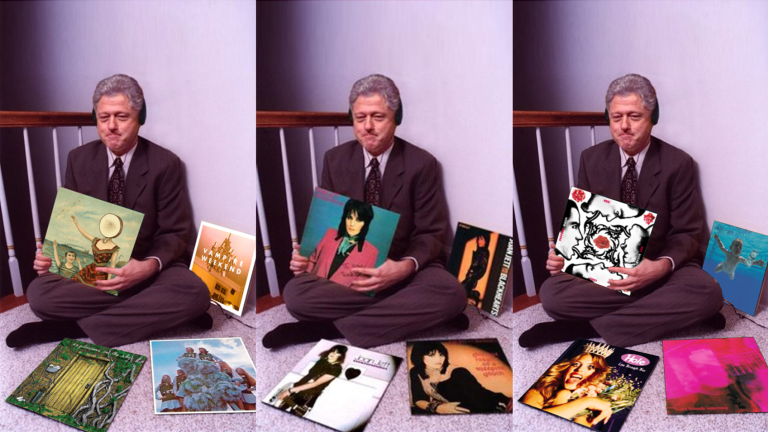 As+a+recently+popular+trend+on+Instagram%2C+anyone+and+everyone+who+wanted+to+share+their+favorite+albums+edited+them+in+to+this+picture+of+Bill+Clinton+lovingly+clutching+on+to+them.