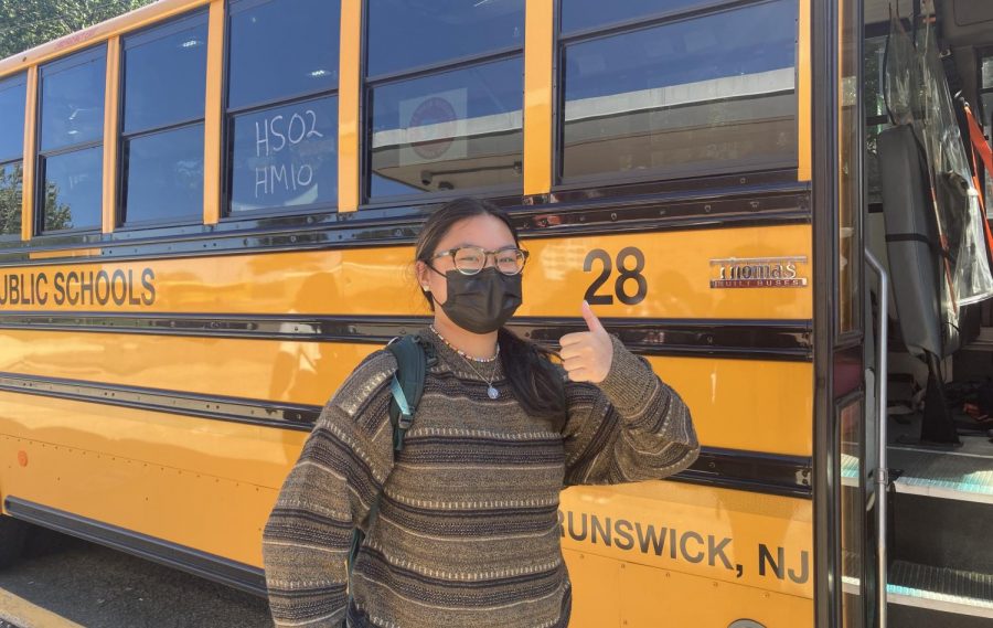 Sophomore Nichole Gonzales gets ready to board her bus in the afternoon. She looks forward to listening to music and talking with friends on the ride home. 