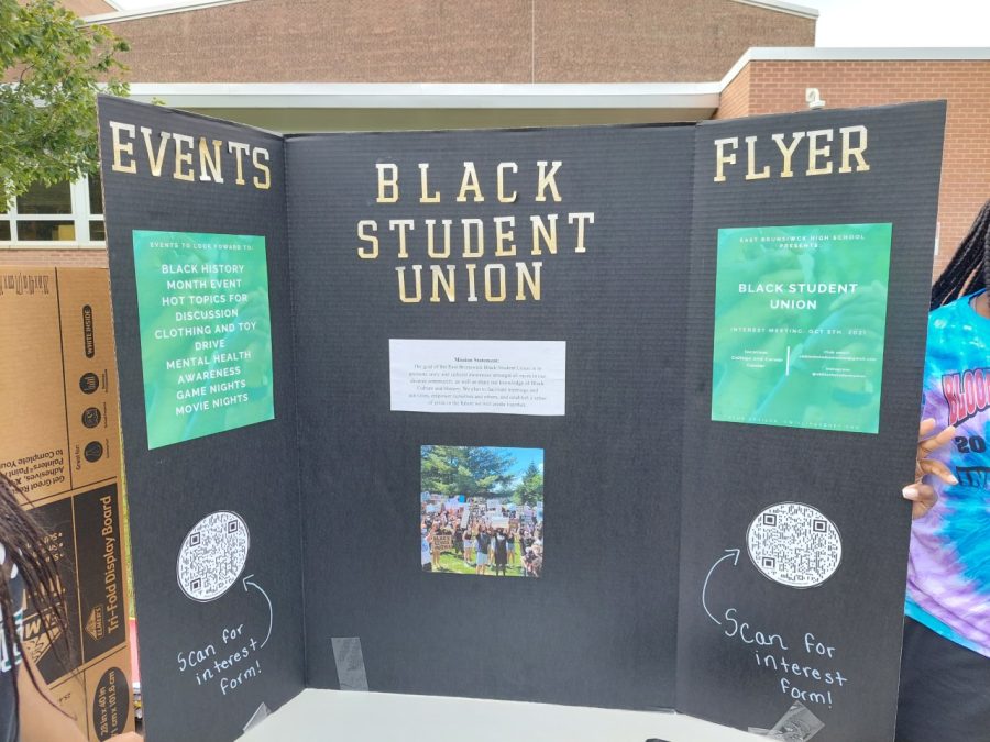 Black Student Union displays QR codes for students who are interested in learning about African-American history.