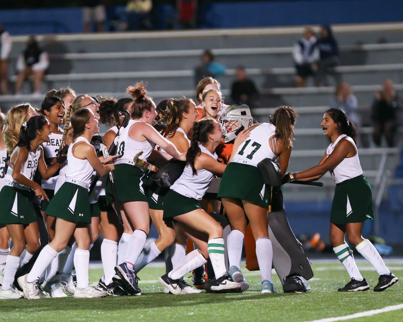 East Brunswick rejoices after winning the GMC title 3-1 against South Plainfield. This is the first time they have won it since 2011.