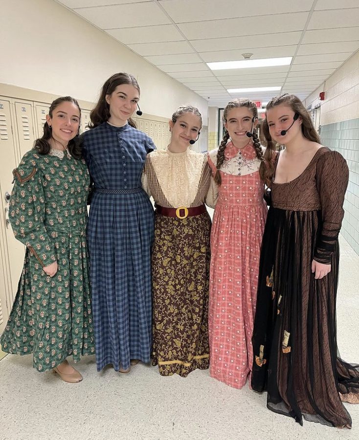 (left to right) Keira Marquez (12), Alex Corrallo (12), Sophia Rullo (11), Madison Blaustein (12), and Celia Schmeidler (12) have been transformed from teenage girls living in 2022 to a humble family from the 1800s.