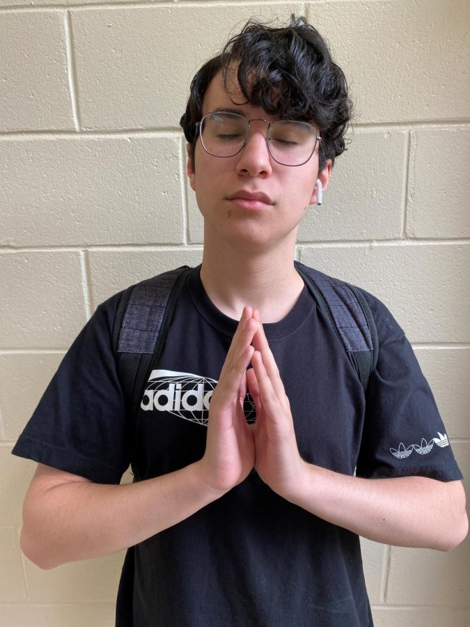 Andrea Goldstein 10, finds time during school to pray even when he is busy.